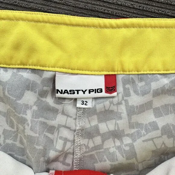 Nasty Pig Board Shorts Men 32 Red Black Polyester Beach Swimming Outdoors. - Picture 3 of 8